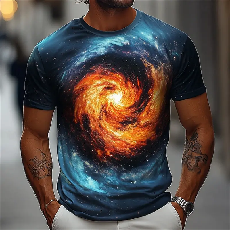 Men's 3D Print Abstract Graphic T-Shirt Short Sleeve T-Shirt Personality Round Neck Shirt Party Street Casual Unisex Clothing