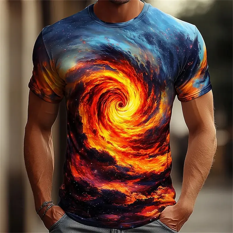 Men's 3D Print Abstract Graphic T-Shirt Short Sleeve T-Shirt Personality Round Neck Shirt Party Street Casual Unisex Clothing