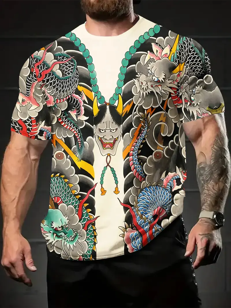 Harajuku Samurai T-Shirt For Men 2025 New Fashion Casual Men's T Shirt Short Sleeve Summer Anime Japanese 3d Printed Y2k Tops