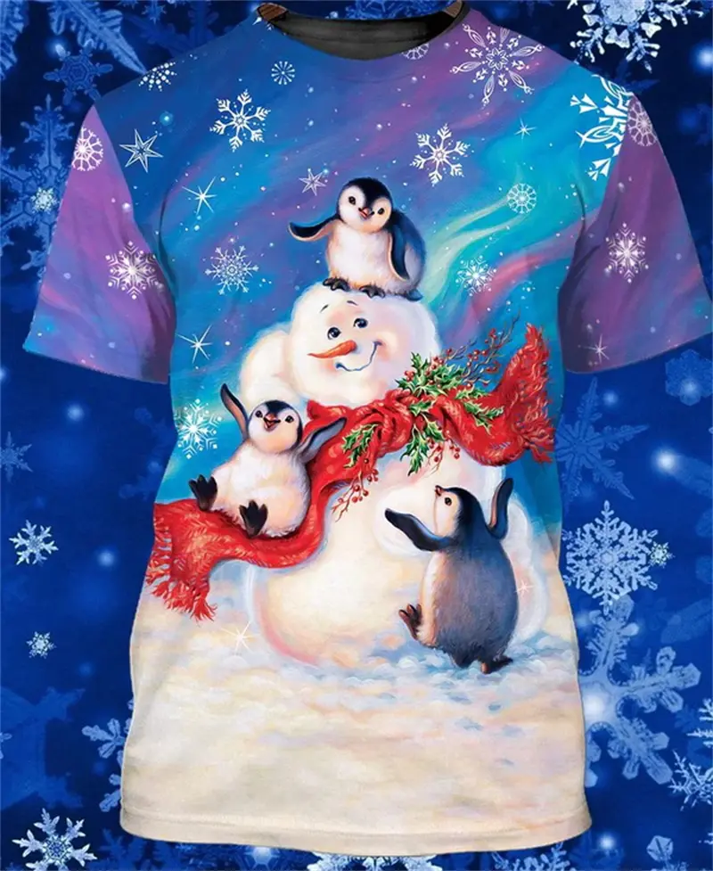 Christmas 3D Print Santa Claus Pattern T Shirt Men Womens Xmas Long Sleeve T-shirts Autumn Fashiom Oversize Loose Y2k Men Tops