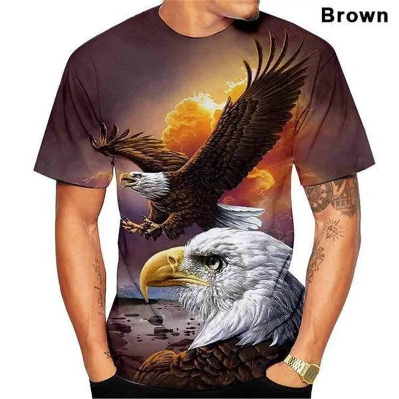 3D Print Classic Animal Eagle Mens Oversized T Shirt Vintage Casual Short Sleeve Tee Top Men High Qualit Harajuku O-neck T-shirt