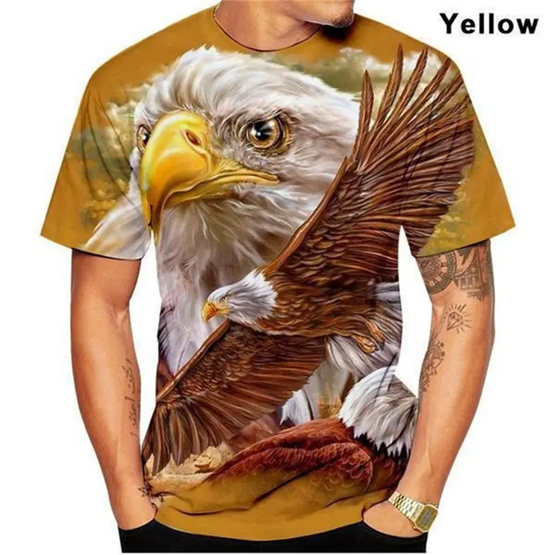 3D Print Classic Animal Eagle Mens Oversized T Shirt Vintage Casual Short Sleeve Tee Top Men High Qualit Harajuku O-neck T-shirt