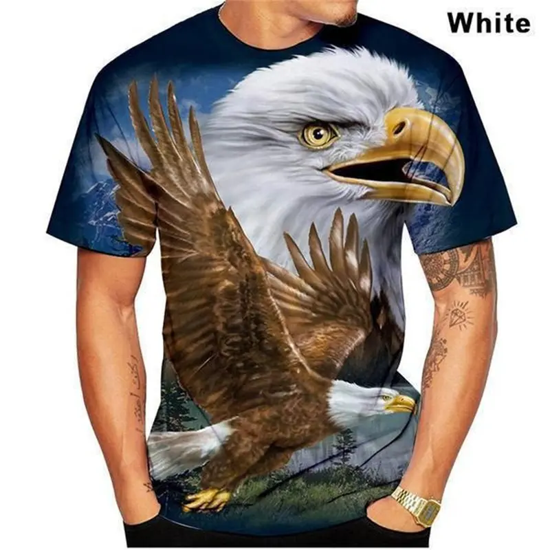 3D Print Classic Animal Eagle Mens Oversized T Shirt Vintage Casual Short Sleeve Tee Top Men High Qualit Harajuku O-neck T-shirt