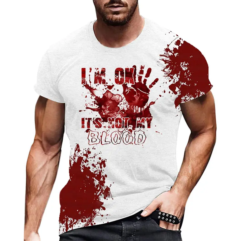 Halloween 3D Print Horror Bloody T Shirt Men Casual Fashion Street Short Sleeve TShirt Mens Designer Clothes Woman Kids Tee Tops
