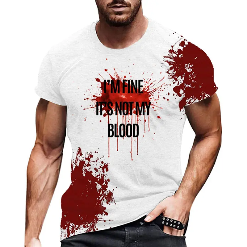 Halloween 3D Print Horror Bloody T Shirt Men Casual Fashion Street Short Sleeve TShirt Mens Designer Clothes Woman Kids Tee Tops