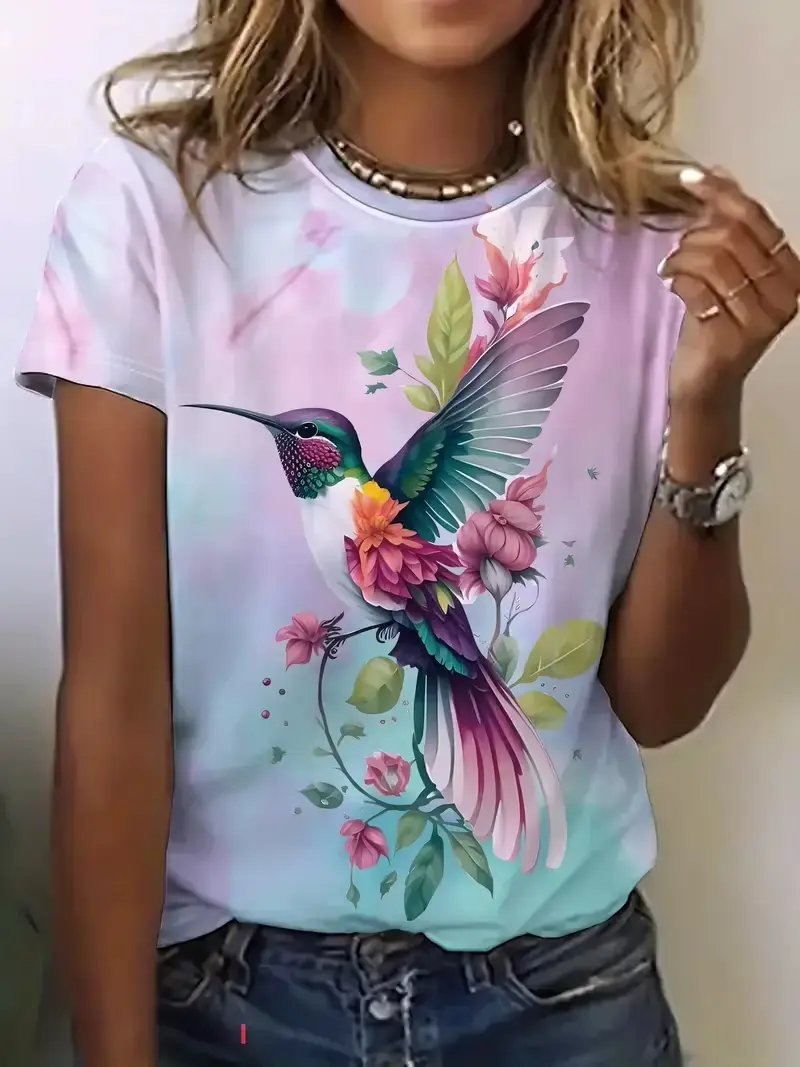 2024 Fashion Women's T-Shirt 3D Butterfly Graphic Tees Short Sleeve Luxury Women's T-Shirt Oversized Y2K Clothing For Girls Hot