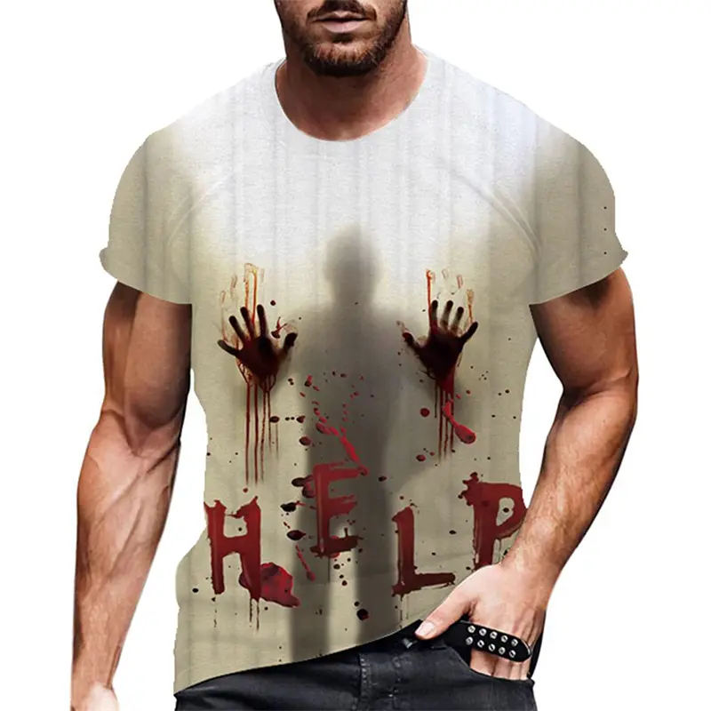 Halloween 3D Print Horror Bloody T Shirt Men Casual Fashion Street Short Sleeve TShirt Mens Designer Clothes Woman Kids Tee Tops