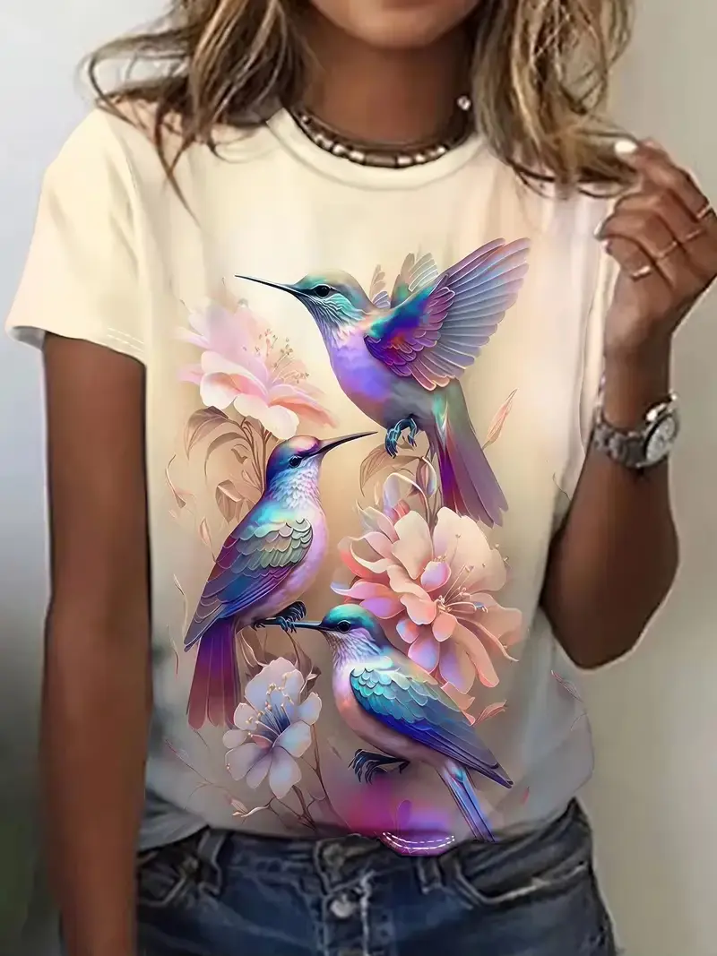 2024 Fashion Women's T-Shirt 3D Butterfly Graphic Tees Short Sleeve Luxury Women's T-Shirt Oversized Y2K Clothing For Girls Hot
