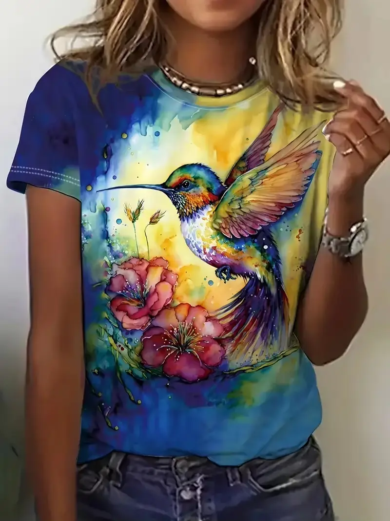 2024 Fashion Women's T-Shirt 3D Butterfly Graphic Tees Short Sleeve Luxury Women's T-Shirt Oversized Y2K Clothing For Girls Hot