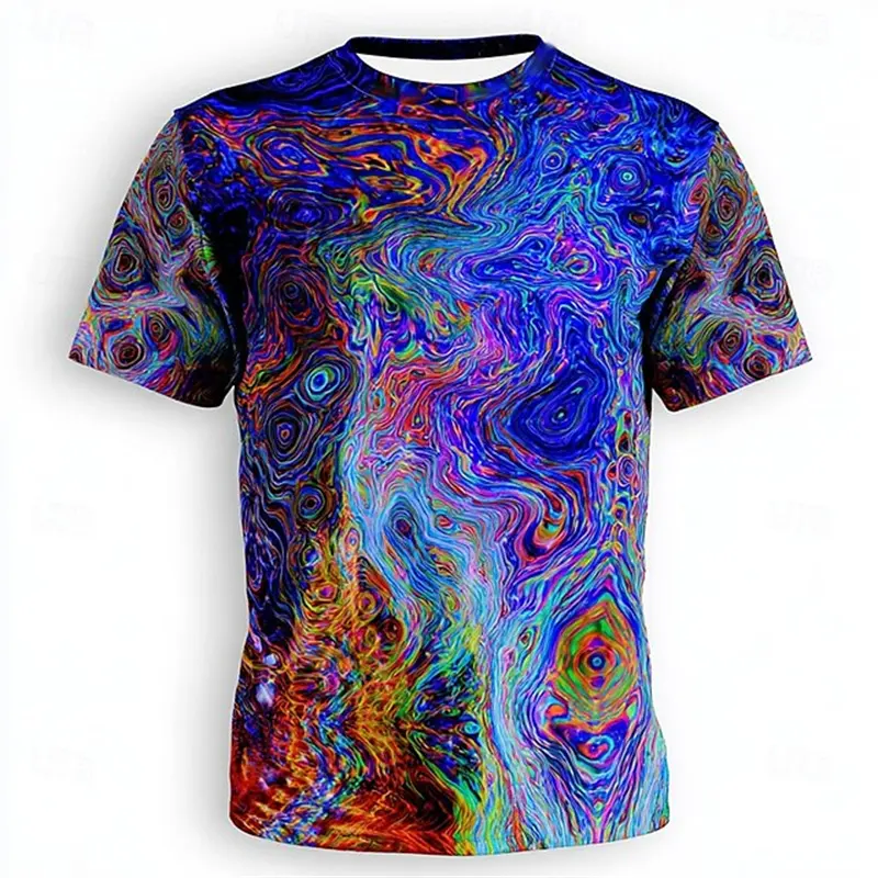 Psychedelic Mushroom Pattern T Shirts Men 3D Printed Summer Hip Hop Short Sleeve O Neck T-shirt Cool Streetwear Kids Tee Tops