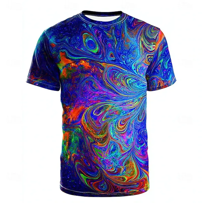 Psychedelic Mushroom Pattern T Shirts Men 3D Printed Summer Hip Hop Short Sleeve O Neck T-shirt Cool Streetwear Kids Tee Tops