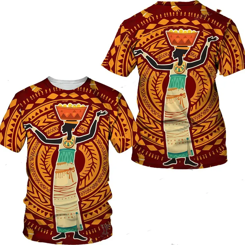 Ethnic Style Graphic Men Tees Unisex Dashiki Clothes  3D Print Summer African Men's Short Sleeve T Shirt Street Fashion Outfits