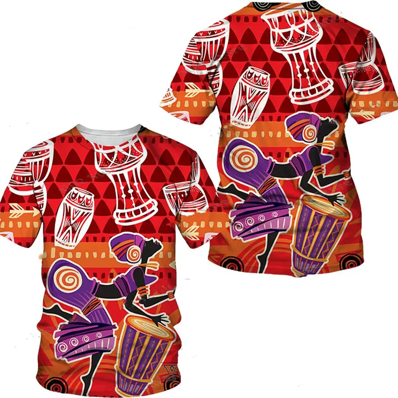 Ethnic Style Graphic Men Tees Unisex Dashiki Clothes  3D Print Summer African Men's Short Sleeve T Shirt Street Fashion Outfits