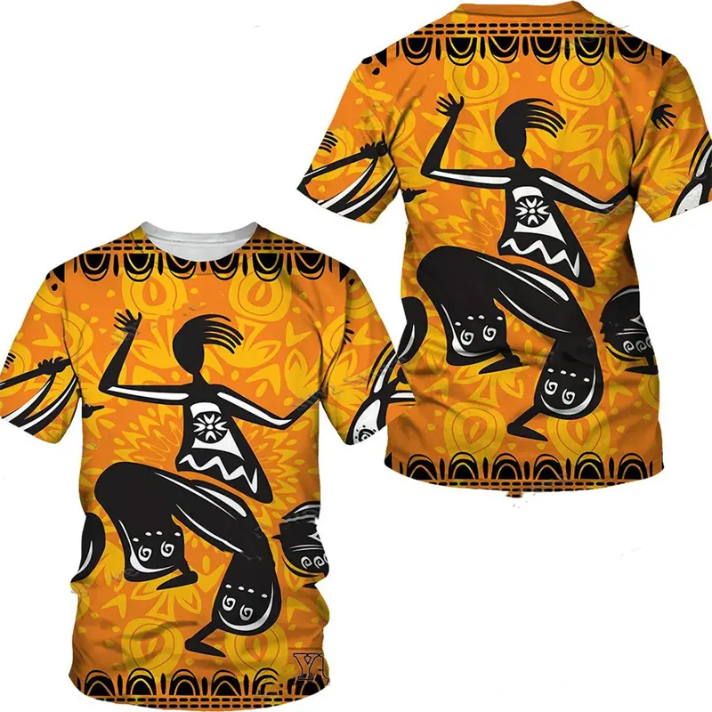 Ethnic Style Graphic Men Tees Unisex Dashiki Clothes  3D Print Summer African Men's Short Sleeve T Shirt Street Fashion Outfits