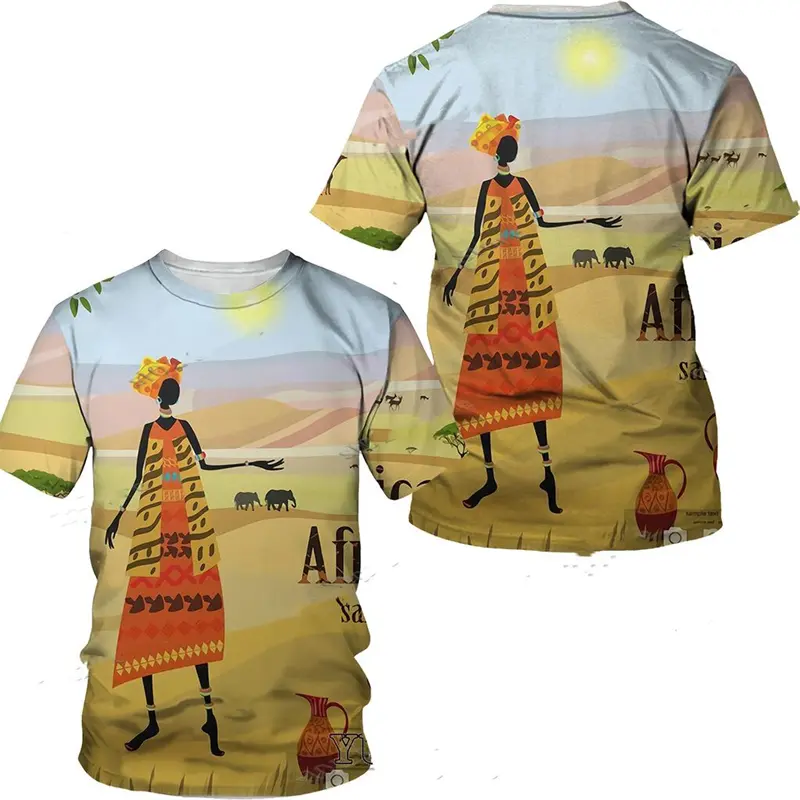 Ethnic Style Graphic Men Tees Unisex Dashiki Clothes  3D Print Summer African Men's Short Sleeve T Shirt Street Fashion Outfits