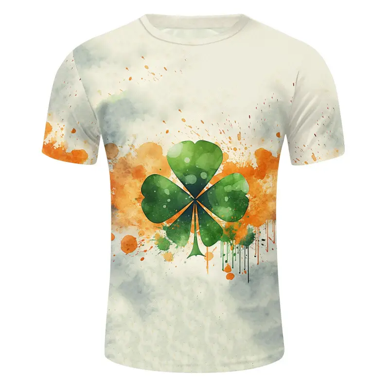 Saint Patrick's Day 3D Print Green Hat Graphic T Shirt For Men Women Tops Cartoon Clover Tees New Fashion Overized Kids T Shirt