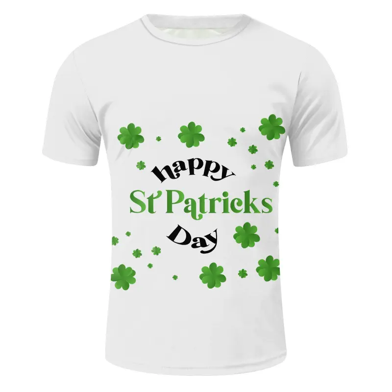 Saint Patrick's Day 3D Print Green Hat Graphic T Shirt For Men Women Tops Cartoon Clover Tees New Fashion Overized Kids T Shirt