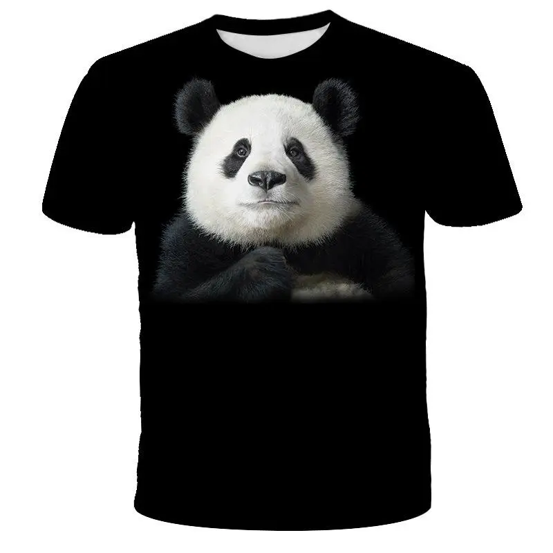 Cute Animal Panda 3D Graphic Tee Shirt Y2k Designer Clothes Men Women Summer Fashion Tshirts Kid O-neck Short Sleeve Tshirt Tops