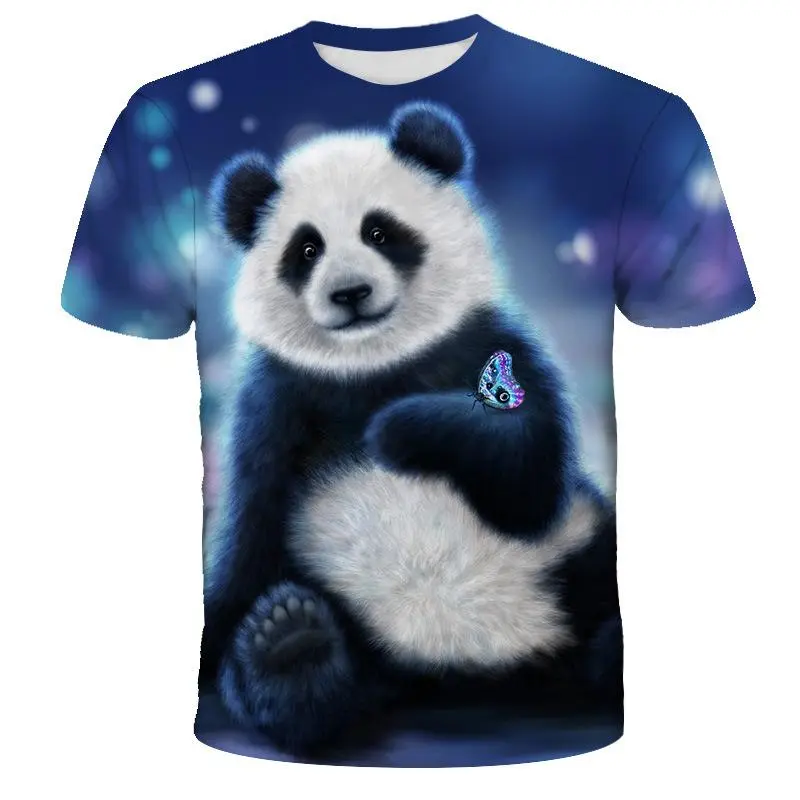 Cute Animal Panda 3D Graphic Tee Shirt Y2k Designer Clothes Men Women Summer Fashion Tshirts Kid O-neck Short Sleeve Tshirt Tops