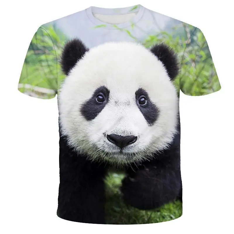 Cute Animal Panda 3D Graphic Tee Shirt Y2k Designer Clothes Men Women Summer Fashion Tshirts Kid O-neck Short Sleeve Tshirt Tops