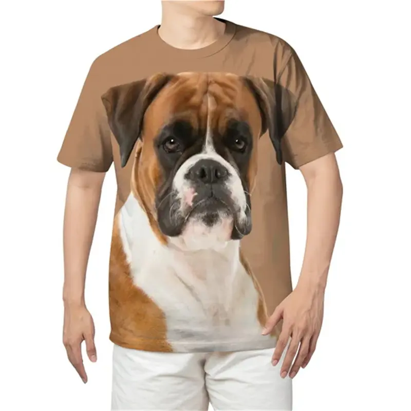 Summer Bull-terrier Dog Graphic 3D Print T-Shirts Men Women Dog Animal T Shirt Short Sleeve Oversized Harajuku Y2k Kids Tee Top