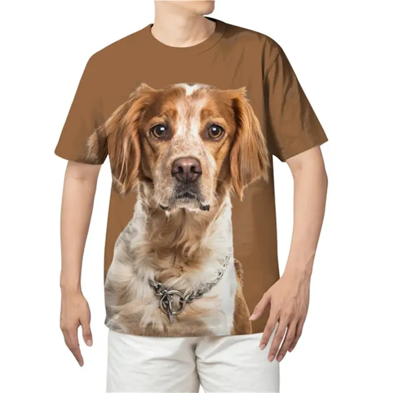 Summer Bull-terrier Dog Graphic 3D Print T-Shirts Men Women Dog Animal T Shirt Short Sleeve Oversized Harajuku Y2k Kids Tee Top