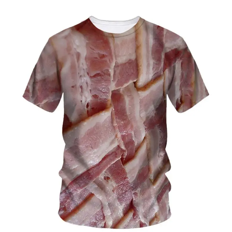 3d Print Beef Meat Graphic T Shirt Men Fashion Summer Oversizled T-Shirt Personality Street Casual Tops Tees Y2k Unisex Clothes