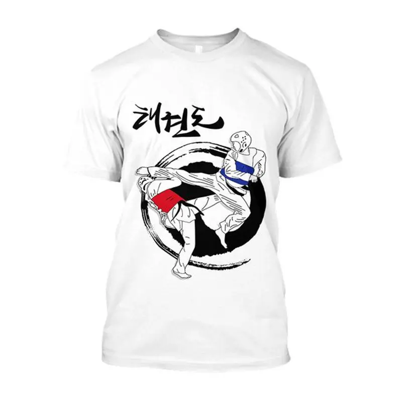 3D Print Aikido Japan Wushu Printed Graphic Harajuku Style Y2k Man T-shirt Sport Fitness Top Casual Fashion Oversize GYM T Shirt