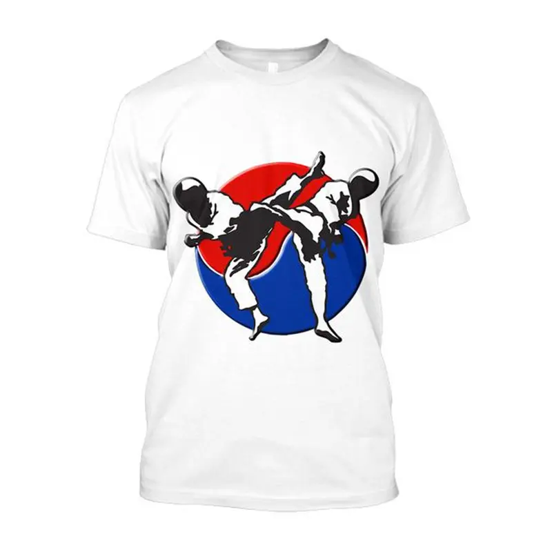 3D Print Aikido Japan Wushu Printed Graphic Harajuku Style Y2k Man T-shirt Sport Fitness Top Casual Fashion Oversize GYM T Shirt