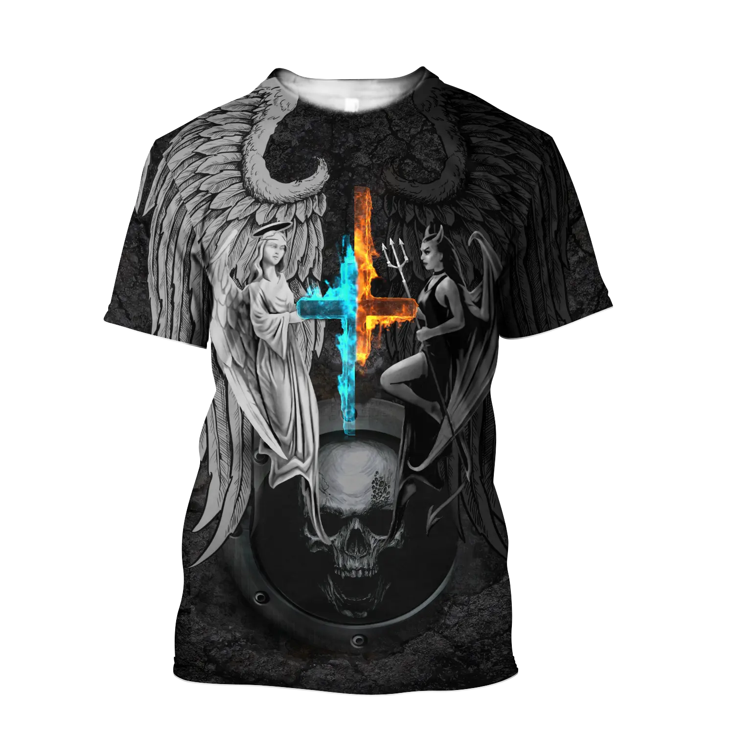 Summer Men's T-shirt God Christ Jesus Cross 3D Printed Short Sleeve Hip Hop Loose T Shirt Casual Oversized Clothing Top Tees