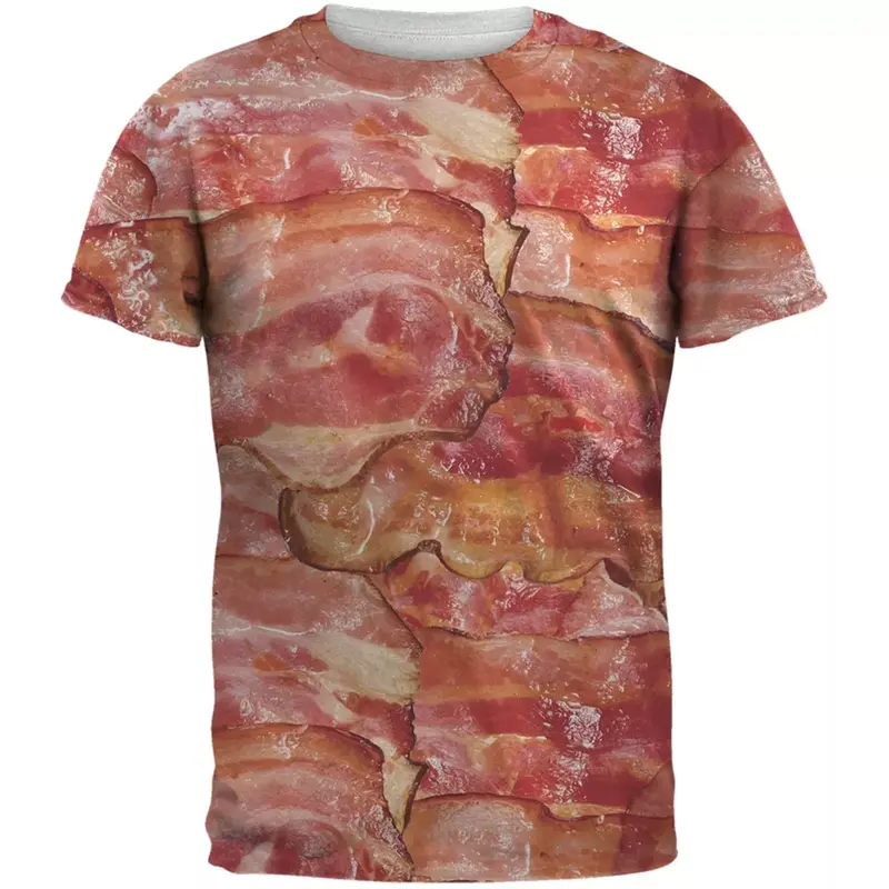 Hot Selling Steak Meat Graphic 3d Print T Shirts Unisex Harajuku Casual Short Sleeve T-shirt Top Summer Man Women Y2K Clothing