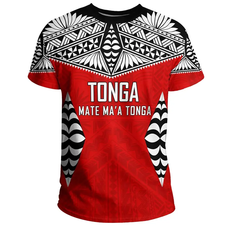 Tonga Flag Graphic 3D Printed T Shirt For Men Women Polynesia Style Tonga Emblem Unisex Clothes Fashion Short Sleeve Y2K T-Shirt