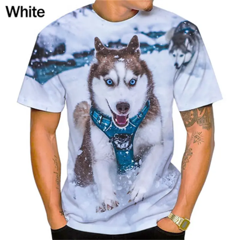 Summer New Hot Couple Funny Cute Dogs Graphic 3D Printed T-shirt For Men And Women Casual Short Sleeve Plus Size Mens Clothing