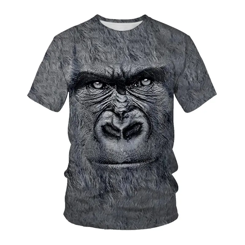 Funny Animal Monkey 3D Graphic Tee Shirt Y2k Clothes Men Summer Harajuku Style Tshirts Kids Casual O Neck Short Sleeve Tees Tops