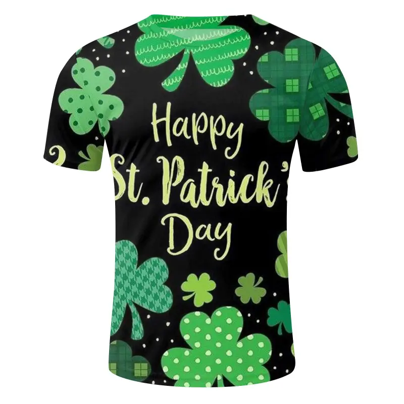 3D Print Saint Patrick T Shirt Kids Men Tops Tee Green Clover Pattern T-Shirt For Men Women Shirt Fashion T Shirt Men Clothing