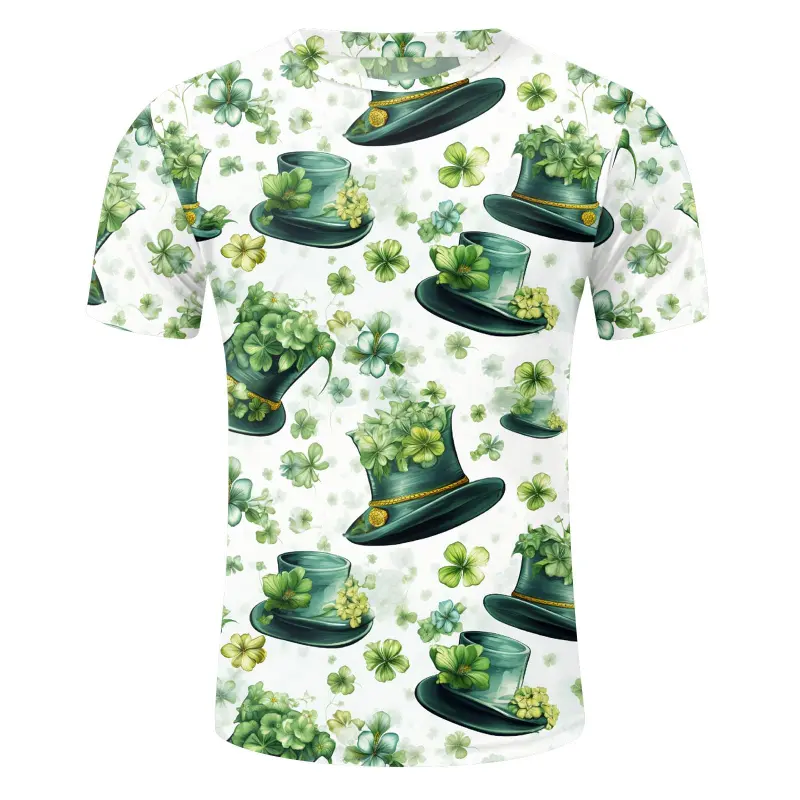 3D Print Saint Patrick T Shirt Kids Men Tops Tee Green Clover Pattern T-Shirt For Men Women Shirt Fashion T Shirt Men Clothing