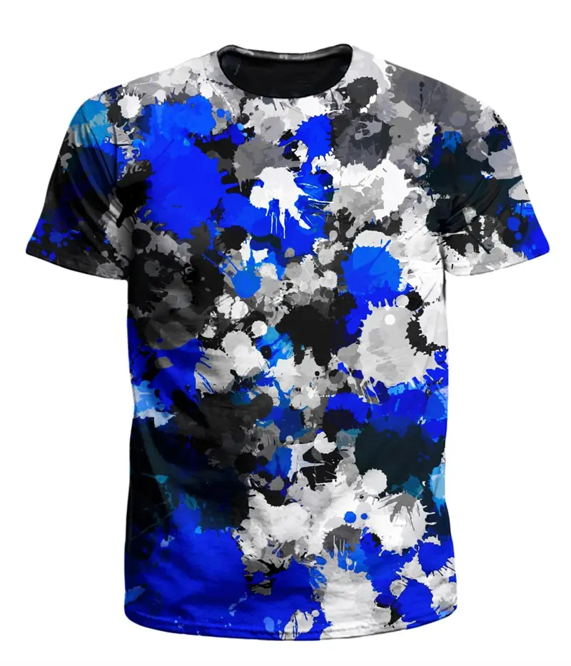Summer Fashion Abstract Color Graphic T Shirts For Men Casual 3D Print Tee Hip Hop Harajuku Personality Round Neck Short Sleeve