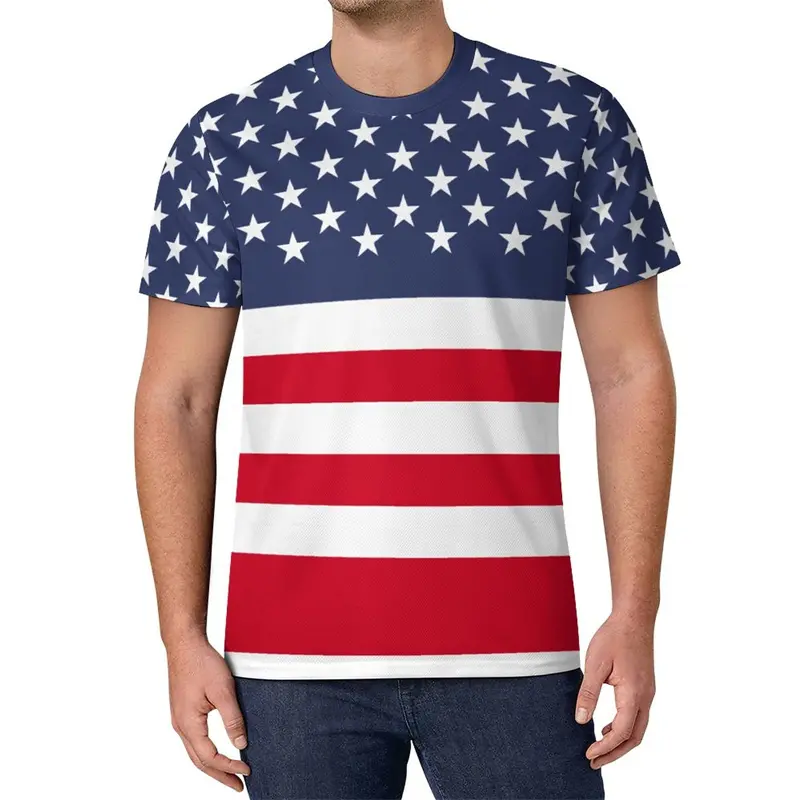 Men's 3D Venezuela Printed T-shirt Summer Fashion Casual Outdoor Sports Fitness Round Neck Short Sleeved Men's Clothing Flag Top