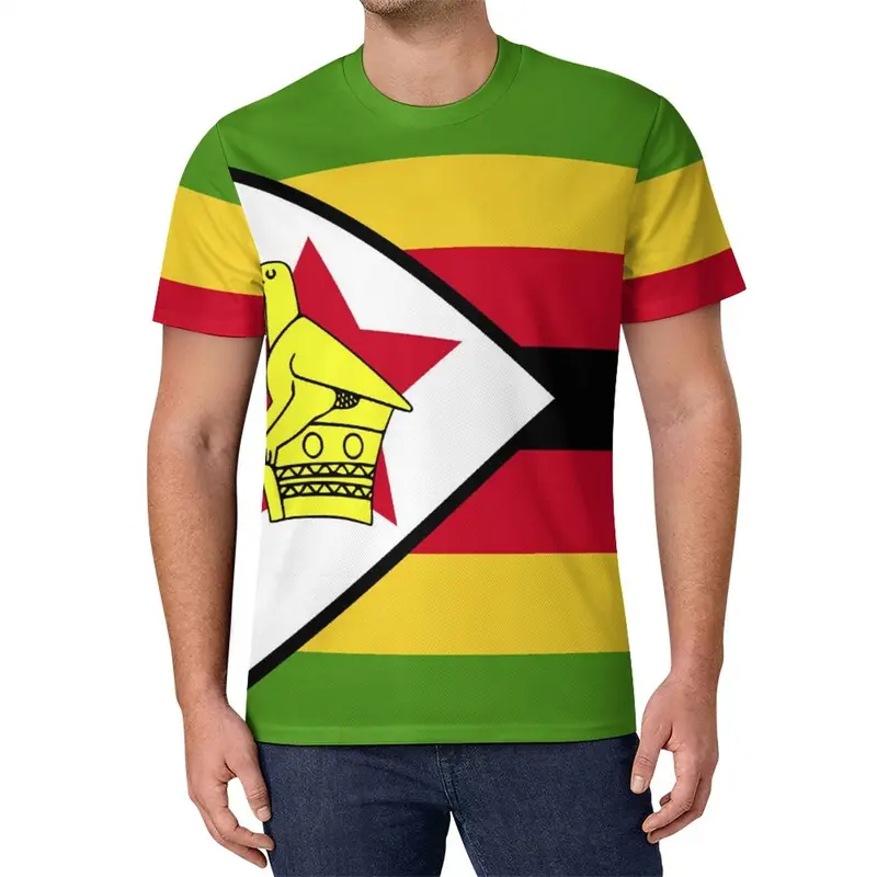 Men's 3D Venezuela Printed T-shirt Summer Fashion Casual Outdoor Sports Fitness Round Neck Short Sleeved Men's Clothing Flag Top