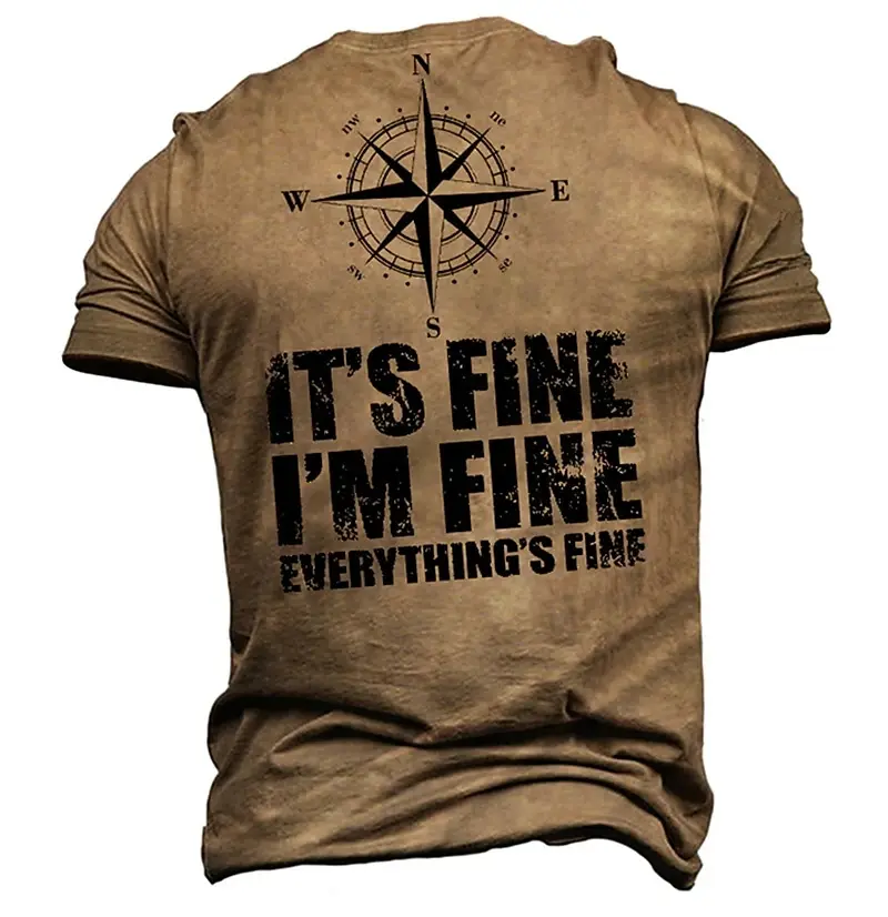 Vintage Summer Mens Clothes Compass Navigation 3D Printed T Shirt Street Men's Short Sleeve T-shirt Holiday Mens T Shirt Tops
