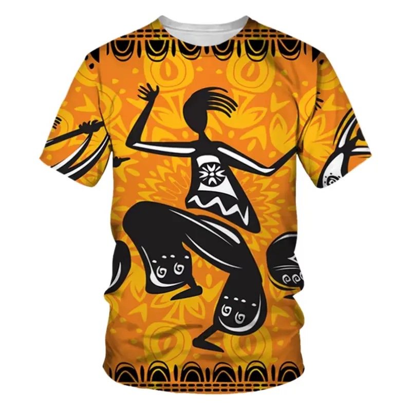Retro Men T-shirts African Ethnic Style 3D Printed Unisex Tops Summer Crew Neck Short Sleeve T Shirt Men Women Tees Top Clothing