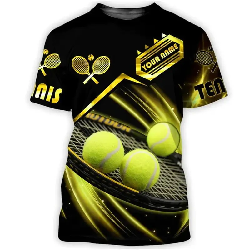 Custom Name 3D Print Tennis Graphic T Shirt For Men Sports Quick Dry T-shirts Women Kid Fashion Streetwear Gym Short Sleeve Tops