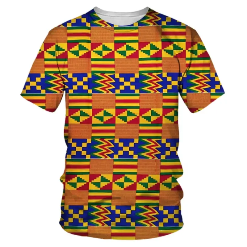Retro Men T-shirts African Ethnic Style 3D Printed Unisex Tops Summer Crew Neck Short Sleeve T Shirt Men Women Tees Top Clothing