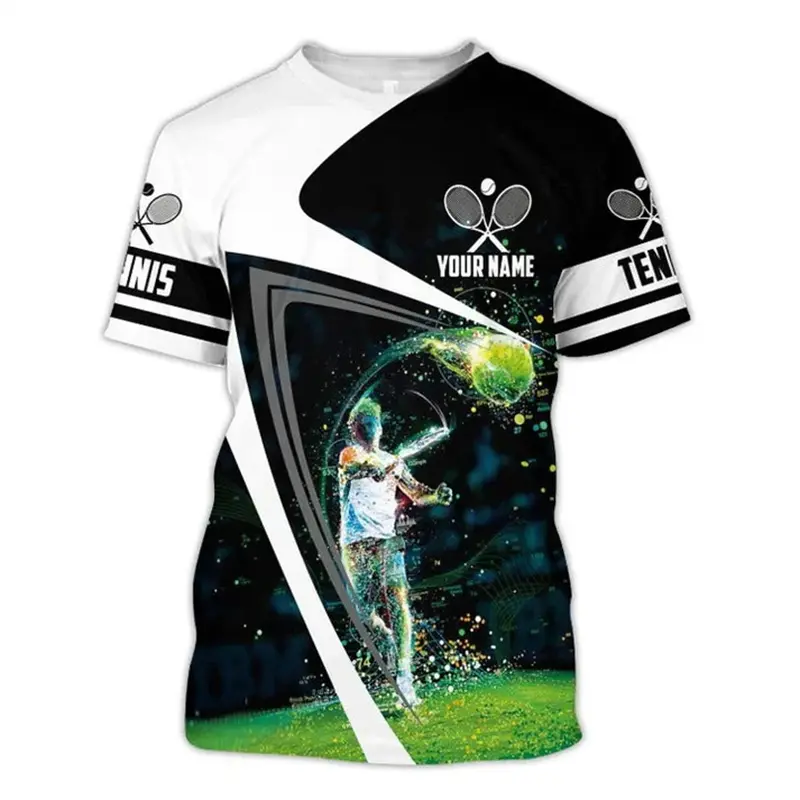 Custom Name 3D Print Tennis Graphic T Shirt For Men Sports Quick Dry T-shirts Women Kid Fashion Streetwear Gym Short Sleeve Tops