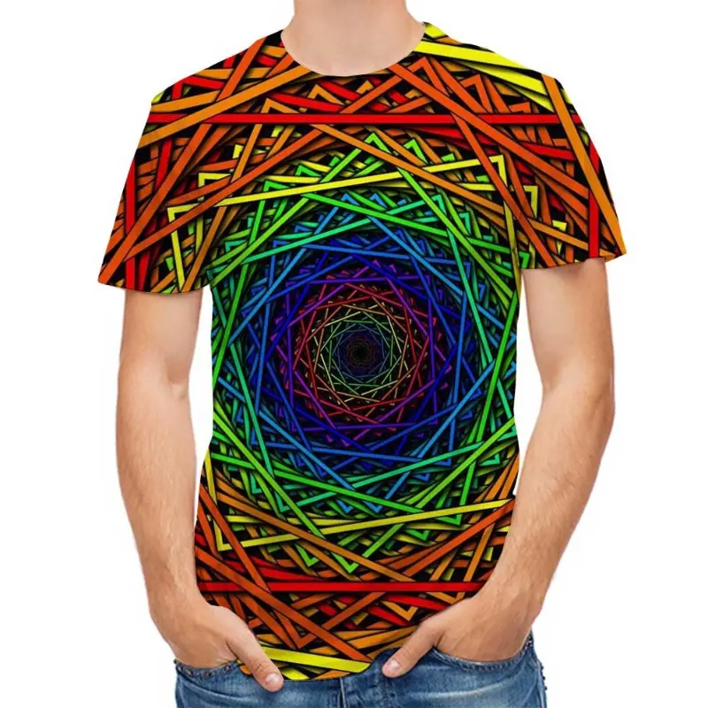 Colorful Vortex Tie-dye Pattern Printing 3D T Shirt For Men And Women Short Sleeve T Unisex Fashion O Neck Casual Men's Clothing