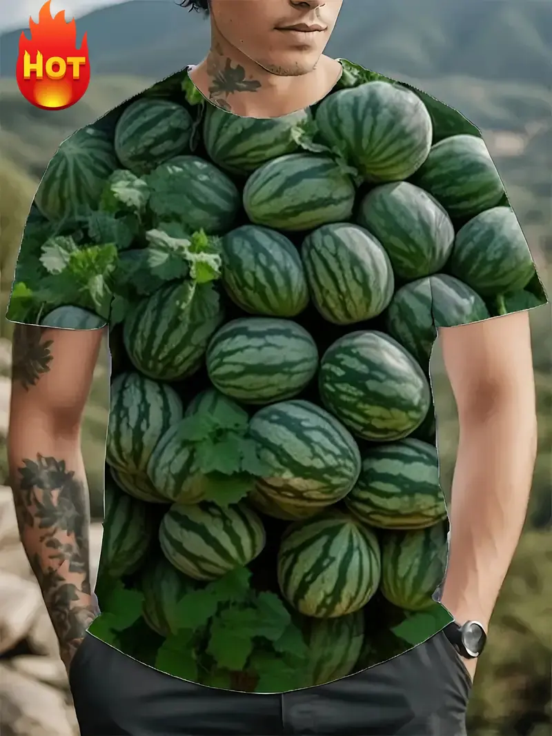 Watermelon 3D Print Men Kids T-shirt Summer Fashion Fruit Graphic T Shirts 2025 New Men Woman O-Neck Short Sleeve Harajuku Tee