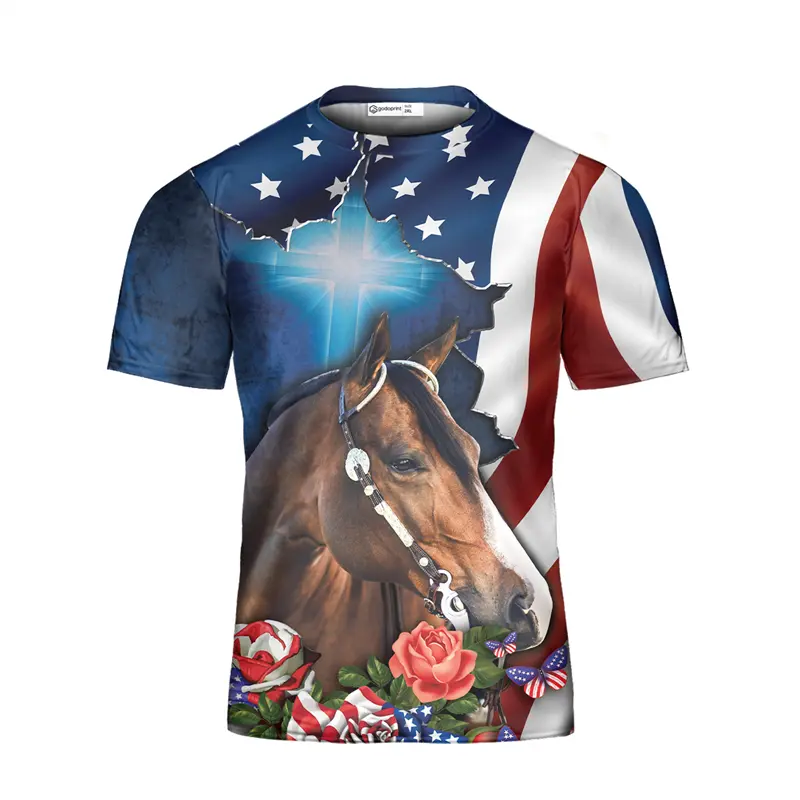 3D Printed Horse Graphic T-shirt Men's Short Sleeve Y2k Clothes Summer Fashion Top Design Comfortable Shirt Polyester Tee Tops