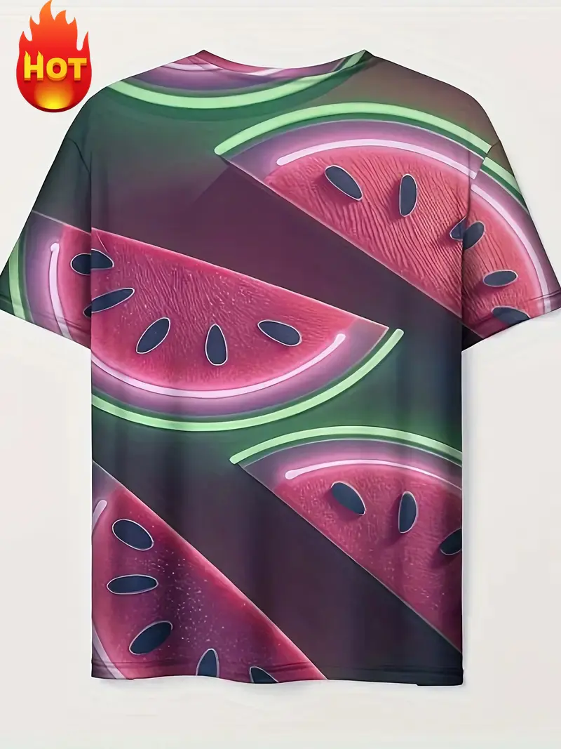 Watermelon 3D Print Men Kids T-shirt Summer Fashion Fruit Graphic T Shirts 2025 New Men Woman O-Neck Short Sleeve Harajuku Tee