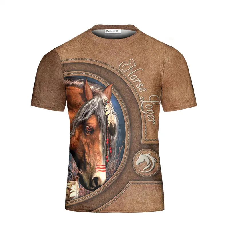 3D Printed Horse Graphic T-shirt Men's Short Sleeve Y2k Clothes Summer Fashion Top Design Comfortable Shirt Polyester Tee Tops