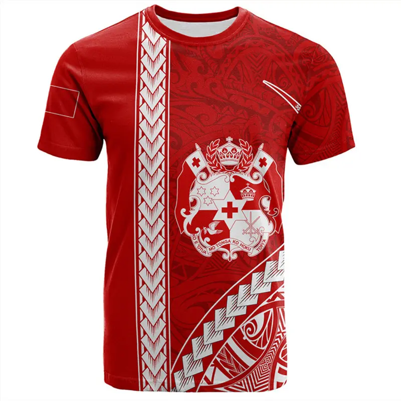 3D Print Tonga Flag T Shirt Harajuku Men Women Fashion The Kingdom Of Tonga Emblem Crew Neck Graphic T-shirts Mens Clothing Tops